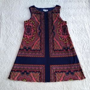 Laura Jeffries Paisley Pleated Sleeveless Dress